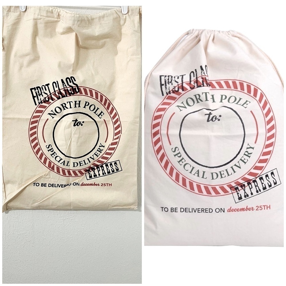 Canvas Santa Sack, 19.7 X 27.6 Inch Large Santa Bags For Gifts Christmas NWOT